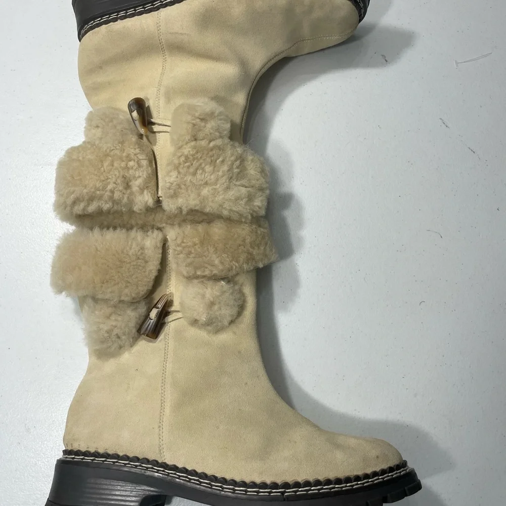 Coldwater Creek Beige Shearling Winter Boots SB-